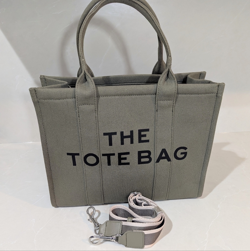 Olive Green Tote Bag with Strap